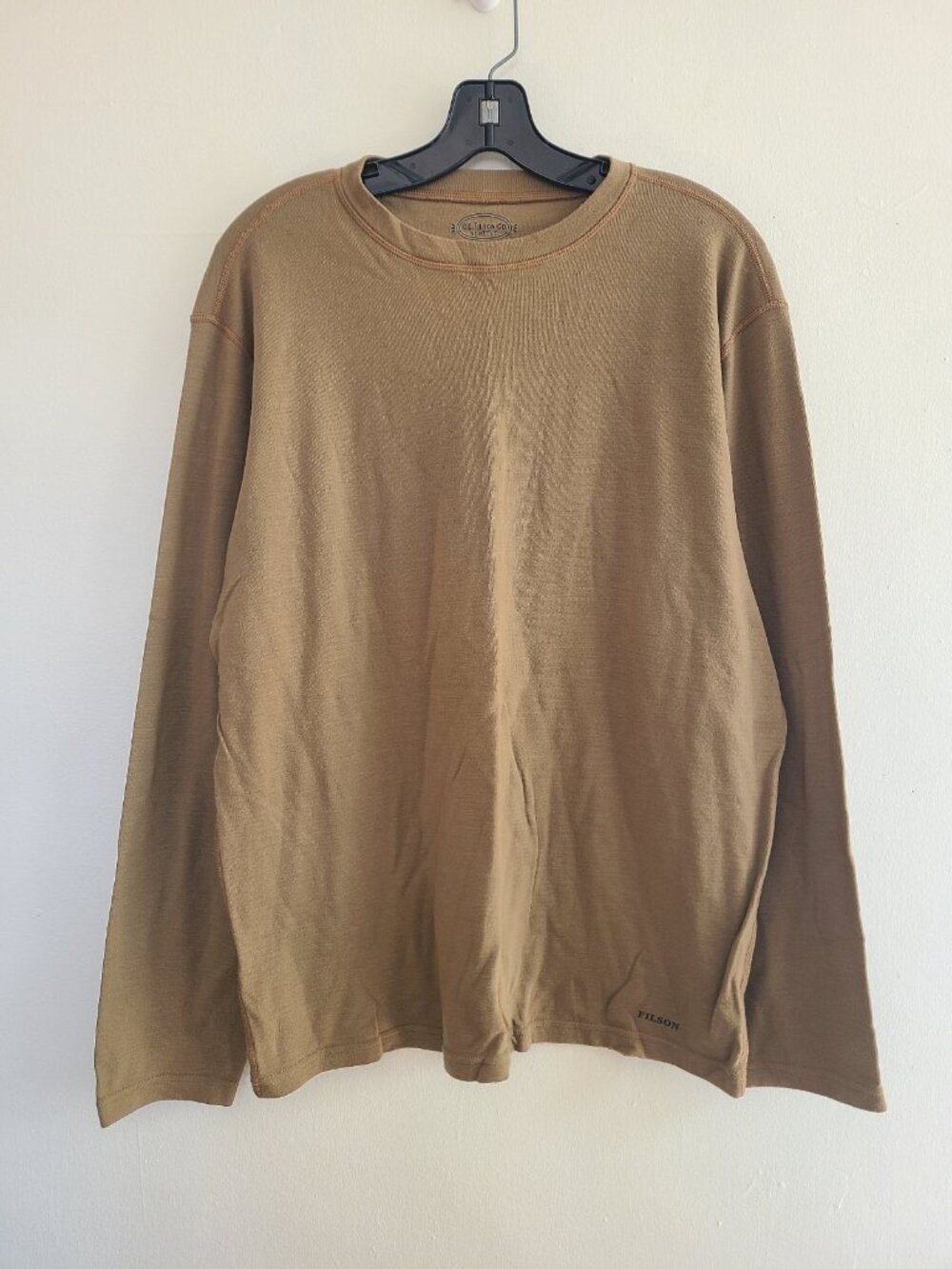 CC Filson 210G Merino Wool Long Sleeve Crew Rugged Tan Size L